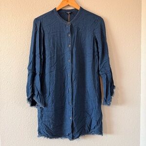 Splendid Blue Chambray Button Up Bell Sleeve Denim Dress Women's Size Medium